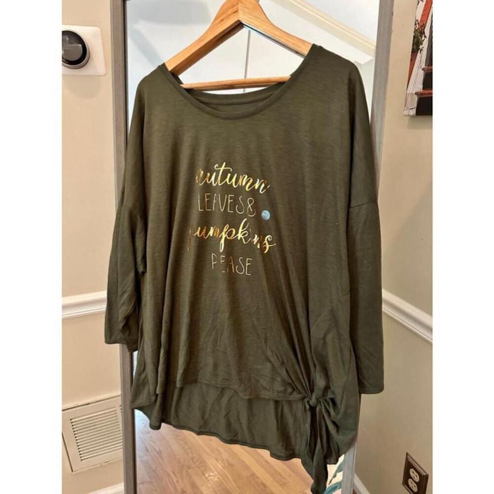EST 1946 Women's Olive Green Graphic Tunic Top Size 22